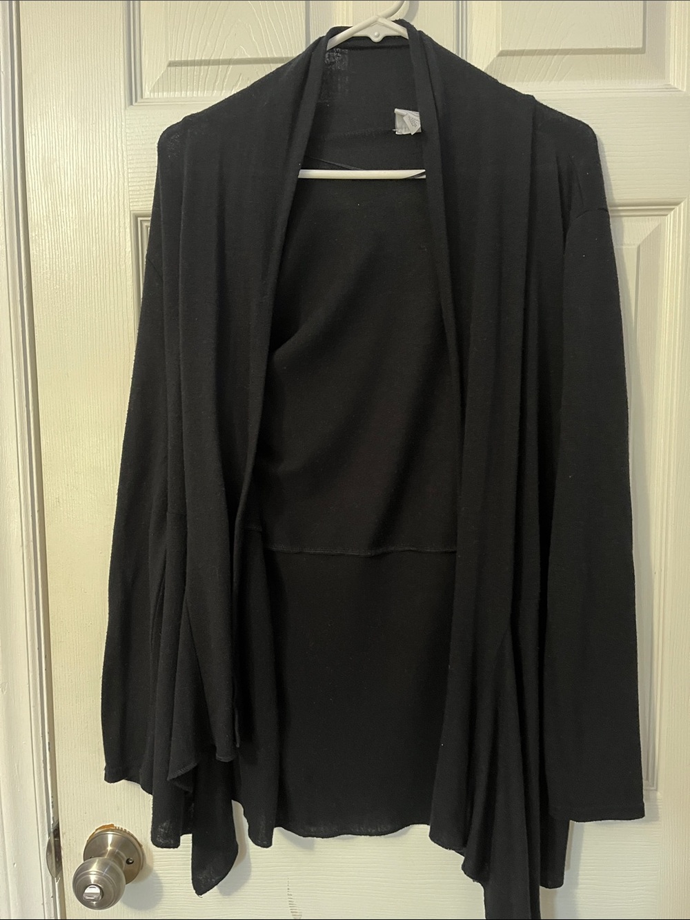 St. John's Bay Black Draped Open-Front Cardigan